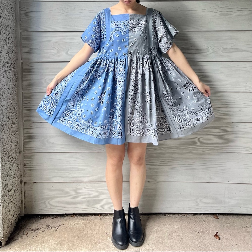 Handmade Bandana Dress/Half&Half - Picture 6 of 16